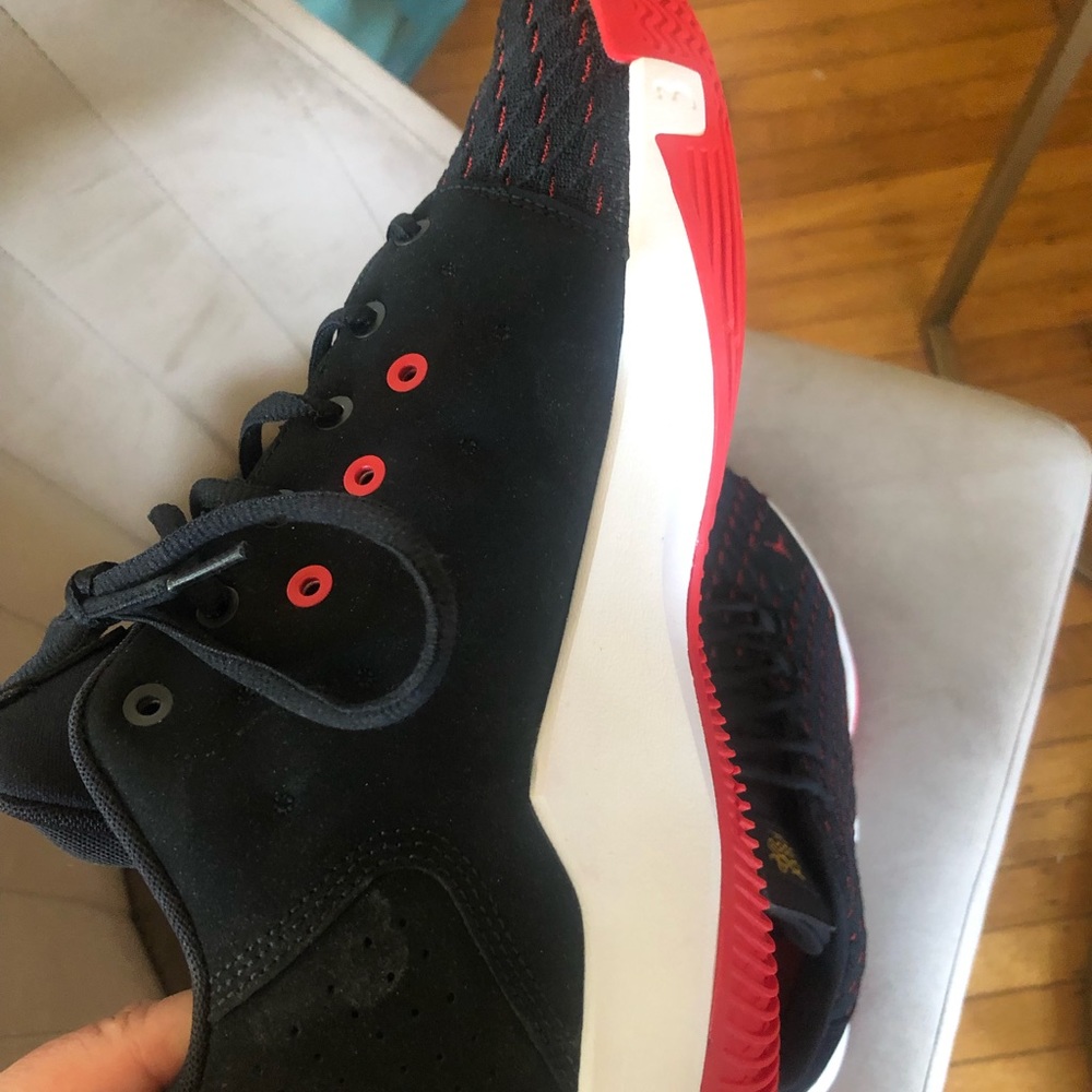 Clean, slick black/red Jordans